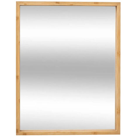 Five Simply Smart – Miroir mural rectangulaire en bambou naturel 44cm – Dimensions L. 34 x l. 3,1 x H. 44cm – Idéal pour décoration intérieure
