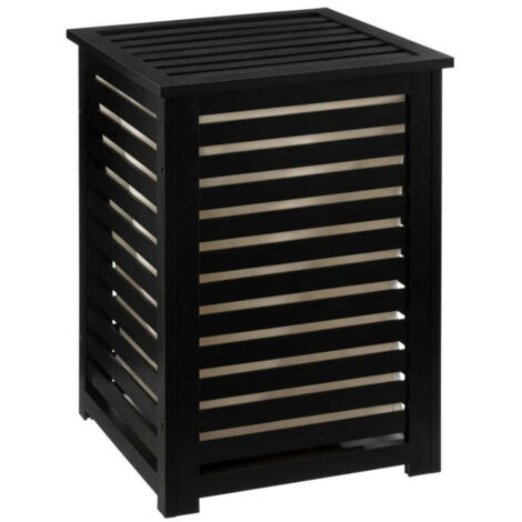 Five Simply Smart – Panier à linge ajouré 58cm noir – MDF – Capacité 65L – Housse intérieure lavable – Design moderne pour décoration intérieure