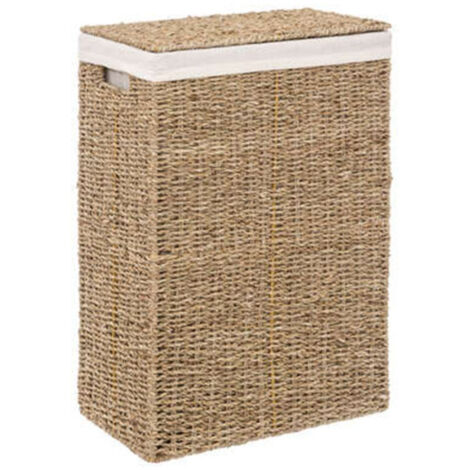 Five Simply Smart – Panier à linge en osier naturel 55cm – Dimensions L. 38 x l. 22 x H. 55 cm – Poids 2,133 kg – Élégant avec couvercle