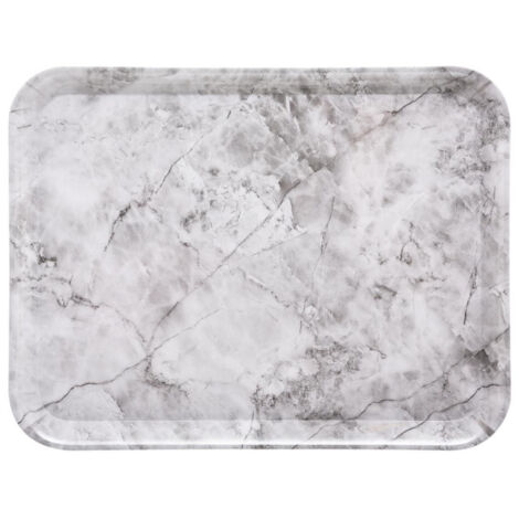 Five Simply Smart – Plateau de service effet marbre 43cm – Mélamine blanche – Dimensions L. 43 x l. 33 x H. 1,7 cm – Élégant pour réceptions