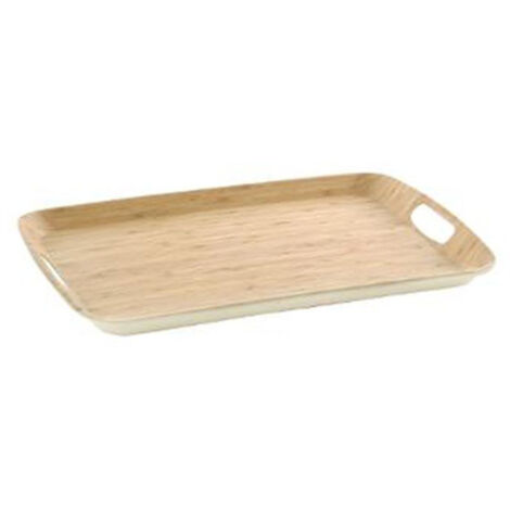 Five Simply Smart – Plateau de service mélaminé bambou 38 x 26 cm – Poignées intégrées – Lavage à la main – Design naturel élégant