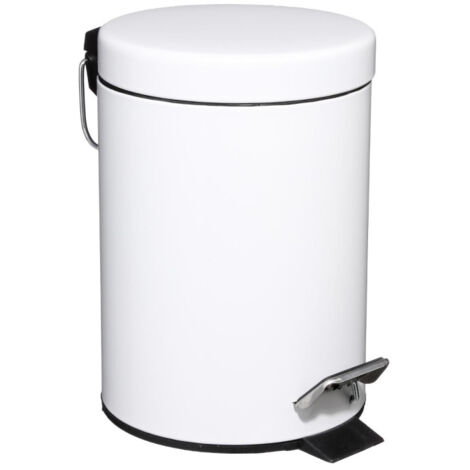 Five Simply Smart – Poubelle de salle de bain métal 3L – D. 17 x H. 24 cm – Système à pédale – Seau amovible pour nettoyage facile