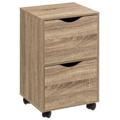 Five Simply Smart – Tour de rangement 2 tiroirs 56 cm – Panneaux de particules – Dimensions L. 33 x l. 29,5 x H. 56 cm – Roulettes pour déplacement facile