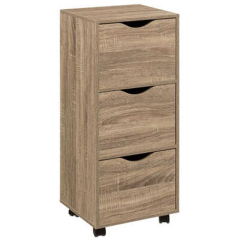 Five Simply Smart – Tour de rangement 3 tiroirs 80 cm – Panneaux de particules – Sur roulettes pour mobilité – Dimensions L. 33 x l. 29,5 x H. 80,5 cm