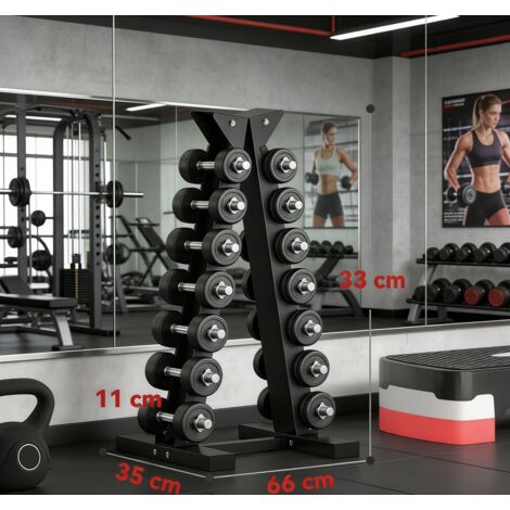 Five-Tier Dumbbell Storage Rack, Heavy Duty Home Gym Organizer, Free Weight Storage Stand for Dumbbells