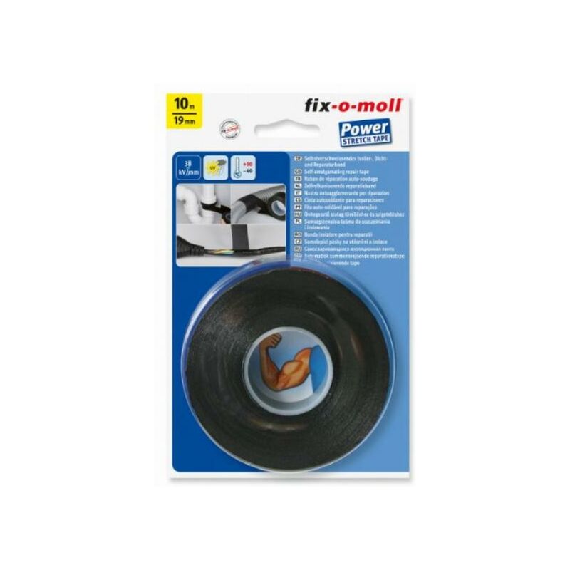 Image of FIX-0-MOLL - 10mt x 19mm - nastro adesivo autoagglomerante per riparazioni - colore nero