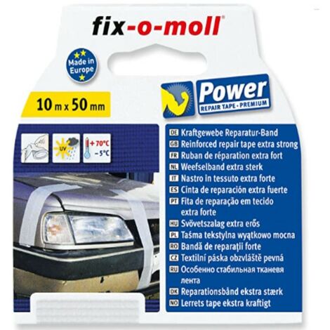 FIX-0-MOLL - 10mt x 50mm - NASTRO ADESIVO IN TESSUTO EXTRA FORTE PER RIPARAZIONI - COLORE BIANCO