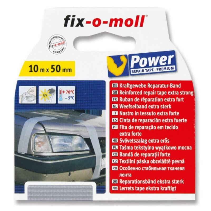 Image of FIX-0-MOLL - 10mt x 50mm - nastro adesivo in tessuto extra forte per riparazioni - colore grigio