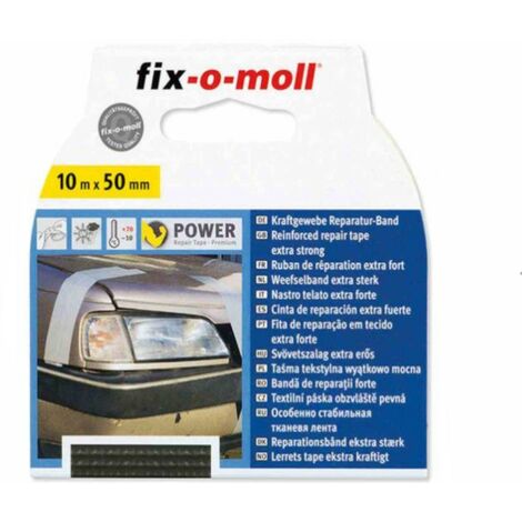 FIX-0-MOLL - 10mt x 50mm - NASTRO ADESIVO IN TESSUTO EXTRA FORTE PER RIPARAZIONI - COLORE NERO