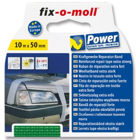 FIX-0-MOLL - 10mt x 50mm - NASTRO ADESIVO IN TESSUTO EXTRA FORTE PER RIPARAZIONI - COLORE VERDE