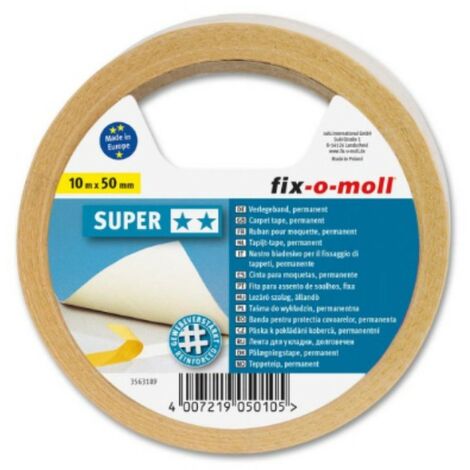FIX-0-MOLL - 10mt x 50mm - NASTRO BIADESIVO EXTRA FORTE PER FISSAGGIO TAPPETI - CON FIBRE RINFORZATE