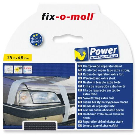 FIX-0-MOLL - 25mt x 48mm - NASTRO ADESIVO IN TESSUTO EXTRA FORTE PER RIPARAZIONI - COLORE NERO