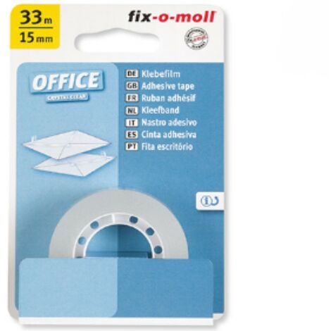 FIX-0-MOLL - 33mt x 15mm - NASTRO ADESIVO DA UFFICIO - COLORE TRASPARENTE