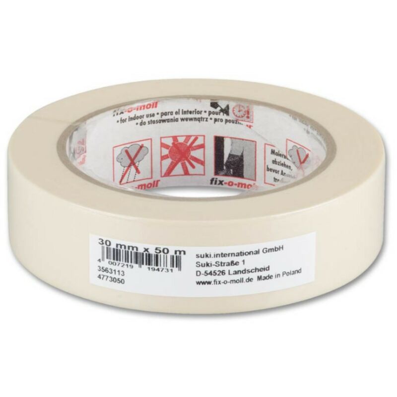 Fix 0 moll 50mt X 30mm Nastro Cartacrespato Eco Per Mascheratura Co...