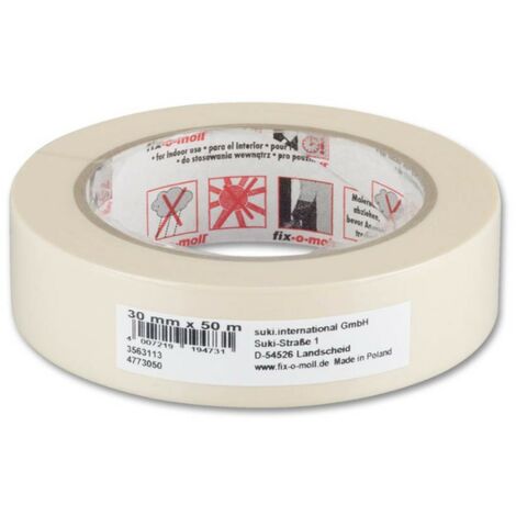 FIX-0-MOLL - 50mt x 30mm - NASTRO CARTACRESPATO ECO - PER MASCHERATURA - COLORE CAMOSCIO