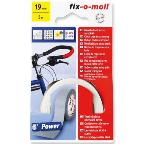 FIX-0-MOLL - 5mt x 19mm - NASTRO ADESIVOTELATO EXTRA FORTE - COLORE BIANCO