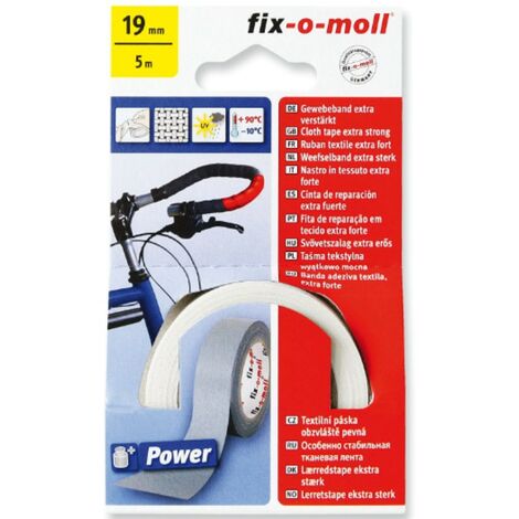 FIX-0-MOLL - 5mt x 19mm - NASTRO ADESIVOTELATO EXTRA FORTE - COLORE BIANCO
