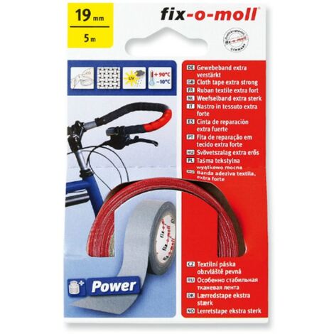 FIX-0-MOLL - 5mt x 19mm - NASTRO ADESIVOTELATO EXTRA FORTE PER RIPARAZIONI - COLORE ROSSO