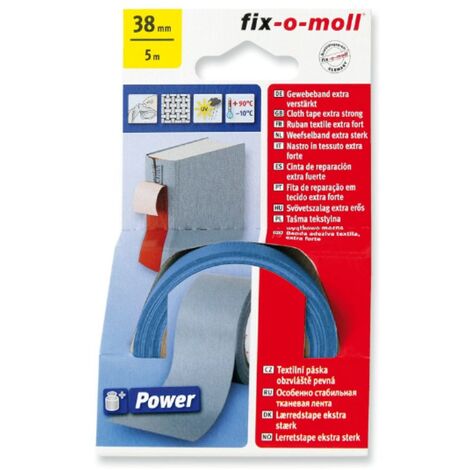 FIX-0-MOLL - 5mt x 38mm - NASTRO ADESIVOTELATO EXTRA FORTE PER RIPARAZIONI - COLORE BLU