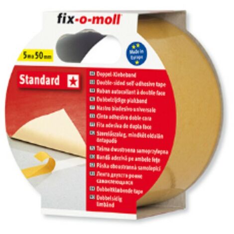 FIX-0-MOLL - 5mt x 38mm - NASTRO BIADESIVO STANDARD - PER USO QUOTIDIANO - RESISTENTE AGLI STRAPPI