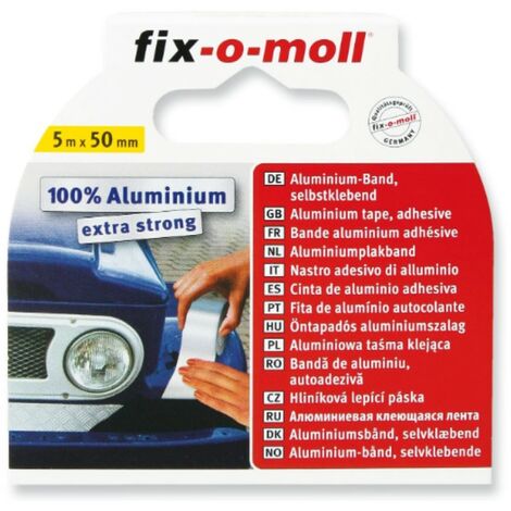 FIX-0-MOLL - 5mt x 50mm - NASTRO ADESIVOSIGILLANTE IN ALLUMINIO PER RIPARAZIONI - COLORE ARGENTO