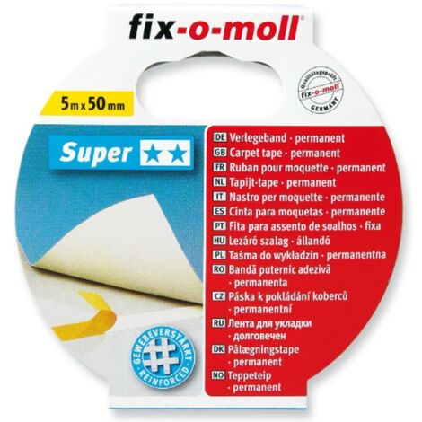 FIX-0-MOLL - 5mt x 50mm - NASTRO BIADESIVO EXTRA FORTE PER FISSAGGIO TAPPETI - CON FIBRE RINFORZATE