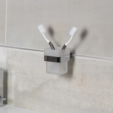 Fix Mi Porte gobelet verre et inox à clipser METROPOLITAN MAT INTER
