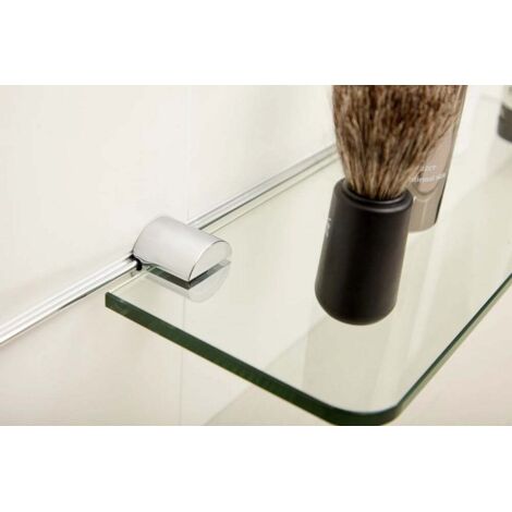 Fix Mi Tablette murale à clipser chrome et verre 33,5 cm BILBAO MAT INTER