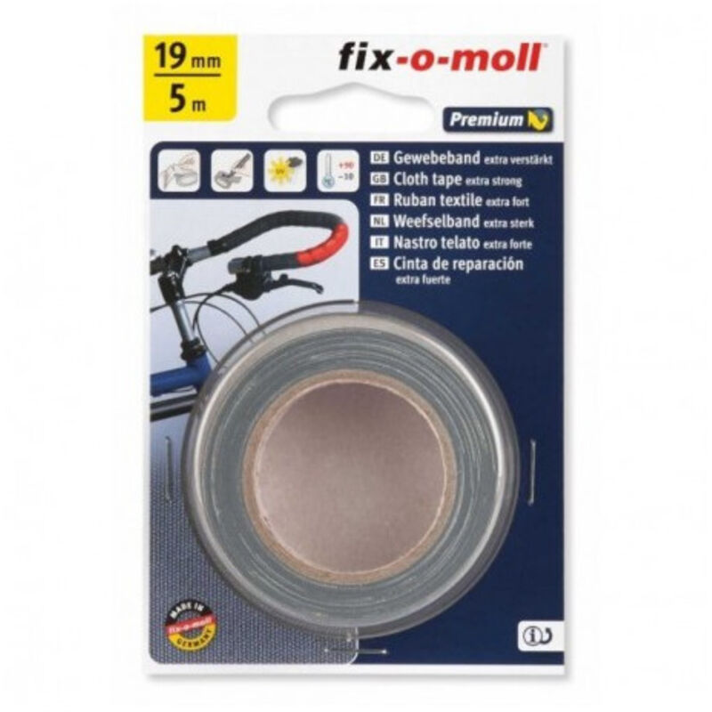 Fix-o-moll Gewebeklebeband 5 m x 19 mm grau - Fix-o-moll