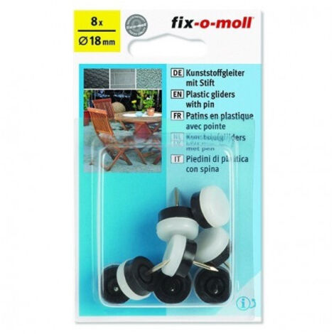 FIX-O-MOLL Patin plas.à clouer8patinsmarrondeo18mm - FIX-O-MOLL