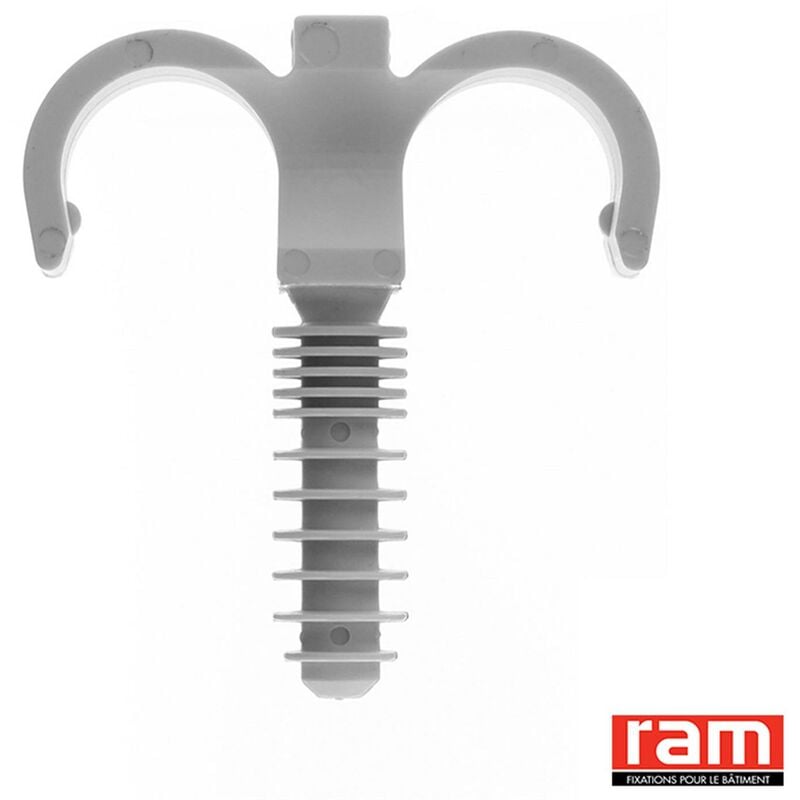 Collier cheville RAMCLIP gris double - Diamètre : 25 - Boîte de 100