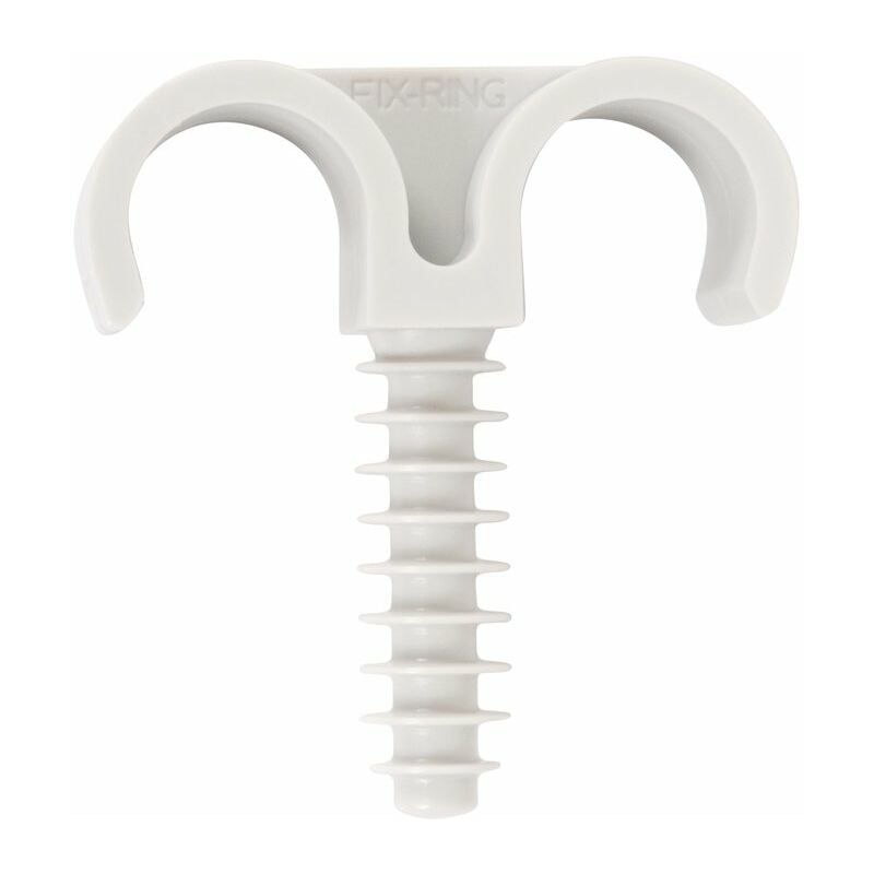 Ing Fixations - Collier cheville plastique blanc double - Tube diamètre 22 mm - Vendu par 100 - Fix-Ring - ing Fixation