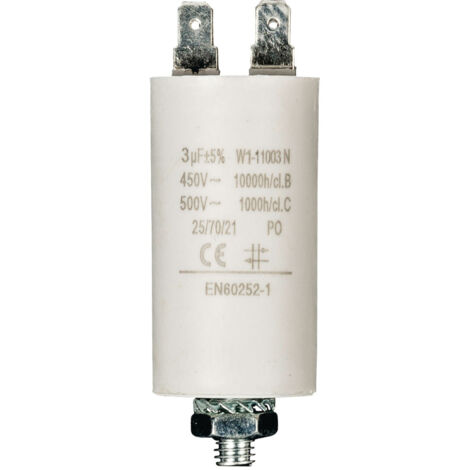 FIXAPART Condensateur 3mf 3 mf Cosse Micro Farad 450v 50/60 hz Condo Démarrage Moteur