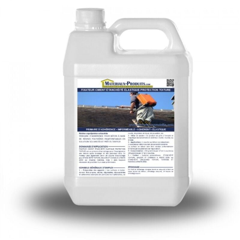 Fixateur ciment étanchéité élastique protection toiture - 2 l Incolore Matpro