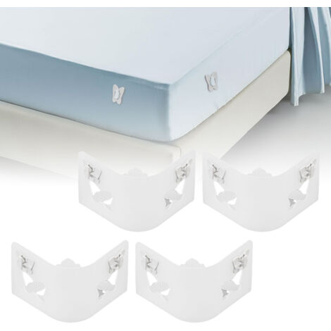 Fixateur de draps invisible, système d'attache papillon, 4 pièces, clips plastique transparent anti-glissement, maintien draps fermes et serrés