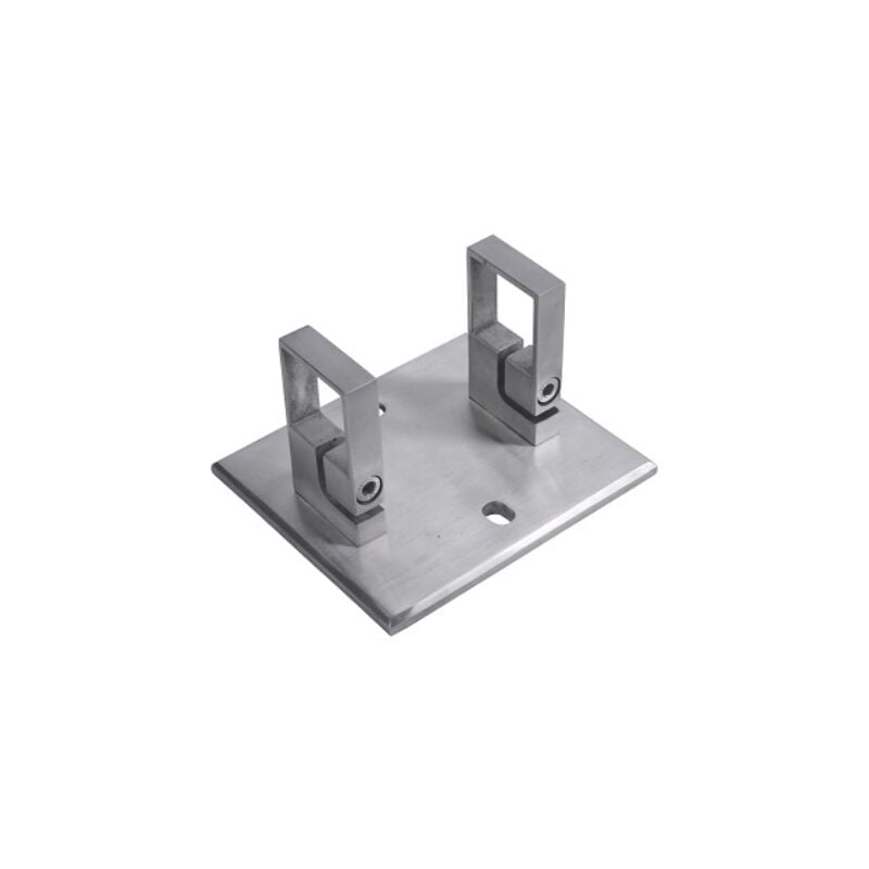 Qualite francaise] - Platine carrée pour tube Ø42,4carré de largeur 40mm fixation à l'anglaise - Largeur 150mm épaisseur 10mm - Inox 316