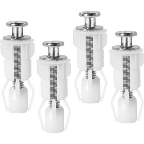 Fixation Abattant WC Vis, 4 Pièces Vis D'expansion pour abattant de toilettes, WC Siège Charnière, Rechange pour Abattant WC