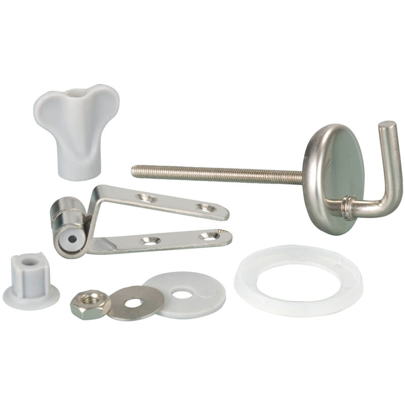 Wenko - Fixation abattant wc, pièce détachée pour abattant wc Fix Clip avec fixation inox, Kit de 15 fixations pour abattant wc, acier inoxydable, mat
