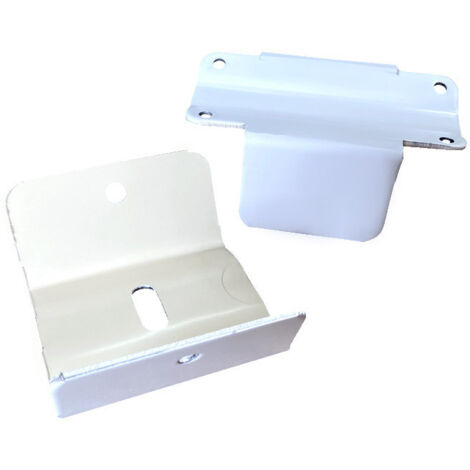 Aluhome – Fixation alu pour tuyau de descente – Lot de 2 éléments – Aluminium laqué blanc – Épaisseur 1,5 mm pour alignement façade