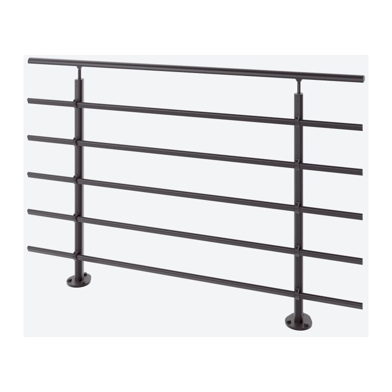 Sogem - Garde-corps pure black - fixation au sol - alu RAL9005 - 150cm