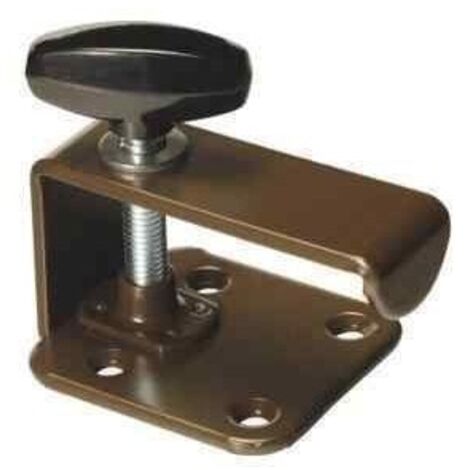 Fixation au sol pour pied automatqiue de table marron pour caravane et camping-car