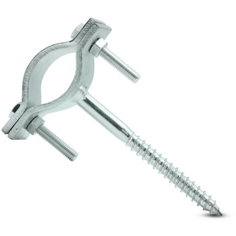 Fixation collier de tire-fond acier pour mât diam. 33-45 mm
