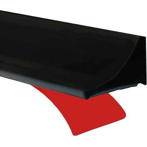 Fixation de porte et paroi de douche 2m Noir Barriere Douche Et Système De Rétention Silicone,Anti Débordement Seuil De Douche Barrage D'eau En Caoutchouc Autocollante,Joint Porte Etanche Pour