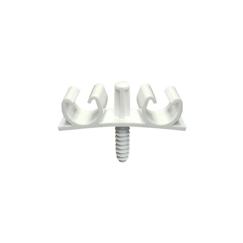 Ing Fixations - Fixation double tubes multicouches, per et cuivre gainé fix-ring Multi® Plomberie, ø 16 à 20mm coloris blanc 50 pièces - ing