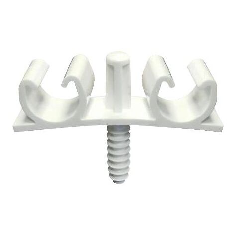 Ing Fixations – Collier de fixation murale blanc – Fixation tubes multicouche D16-D20 – 100% nylon polyamide 6 – Boîte de 50 pièces