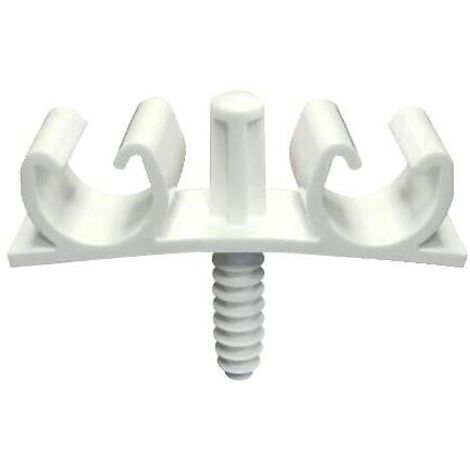 Ing Fixations – Collier de fixation murale blanc – Fixation tubes multicouche D16-D20 – 100% nylon polyamide 6 – Boîte de 50 pièces