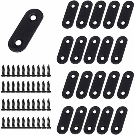 Fixation Droits Plats Plaques ,Acier Inoxydable Heavy Duty Droites Pattes Dassemblage,Acier Inoxydable Équerres Plates Avec 20 Pcs (40x16x2mm)