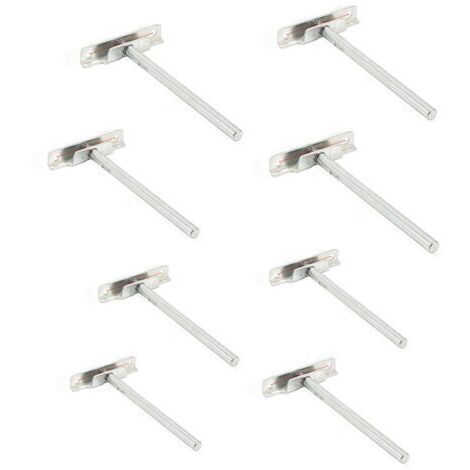 Fixation étagères murale invisible 8 pièces – Support en fer solide 8mm – Nickel galvanisé pour haute résistance – Pour cuisines et bureaux