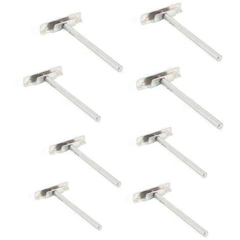 Fixation étagères murale invisible 8 pièces – Support en fer solide 8mm – Nickel galvanisé pour haute résistance – Pour cuisines et bureaux