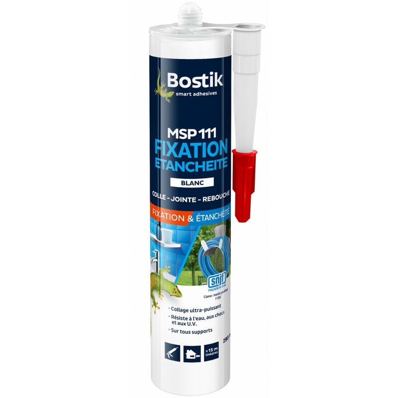 Bostik - Mastic de fixation msp 111 fixation & étanchéité blanc - cartouche plastique 290ml 290 ml - Blanc